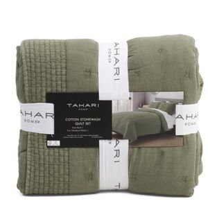 TAHARI HOME Textured Stonewash Quilt Set